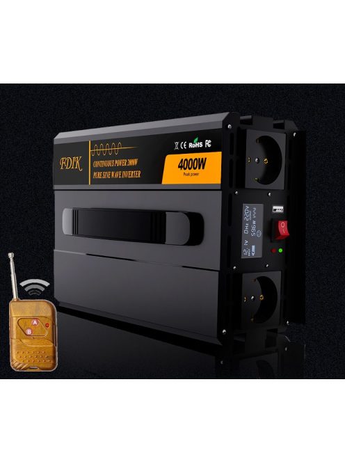 FDIK Premium 4000W / 2000W 12V Pure Sine inverter, RF remote control
