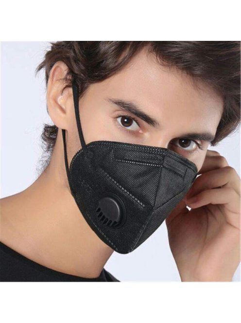 KN95 FFP2 Mask Valved Face Mask Respirator kn95 ffp2 ffp3 Face Mask 6 Layer Protection Anti-dust Mask Face Protective, black