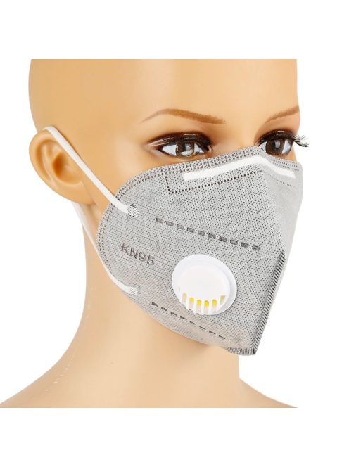 KN95 FFP2 Mask Valved Face Mask Respirator kn95 ffp2 ffp3 Face Mask 6 Layer Protection Anti-dust Mask Face Protective, gray