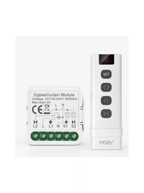Tuya Zigbee intelligens redőny- és függönyvezérlő modul RF távirányítóval