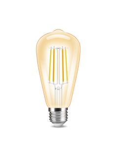   Tuya Zigbee Okos Led izzó filament ST64, vintage stílusú dimmelhető izzó, E27, 7W Gledopto