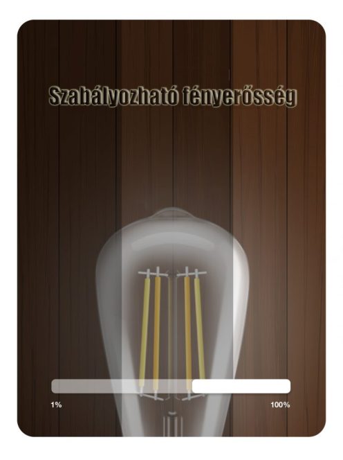 Tuya Zigbee Okos Led izzó filament ST64, vintage stílusú dimmelhető izzó, E27, 7W Gledopto