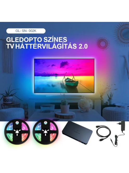 Gledopto WiFi Ambient TV Backlight Kit RGBIC LED Strip Light Sync Box Work With Tuya APP/ Alexa Voice Control