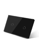 Elegant Dual Touch Light Switch 1 Gang 1 Way, Tempered Glass Panel Light Switch 