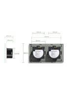 Elegant Dual Touch Light Switch 1 Gang 1 Way, Tempered Glass Panel Light Switch 