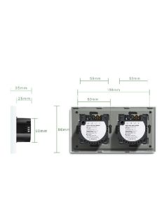   Elegant Dual Touch Light Switch 1 Gang 1 Way, Tempered Glass Panel Light Switch 