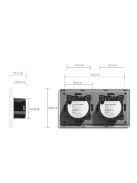 Elegant Dual Touch Light Switch 1 Gang 1 Way, Tempered Glass Panel Light Switch Silver