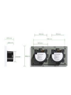   Elegant Dual Touch Light Switch 1 Gang 1 Way, Tempered Glass Panel Light Switch Silver