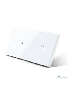   Elegant Dual Touch Light Switch 1 Gang 1 Way, Tempered Glass Panel Light Switch 