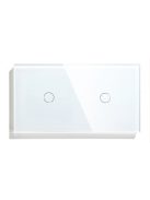 Elegant Dual Touch Light Switch 1 Gang 1 Way, Tempered Glass Panel Light Switch 