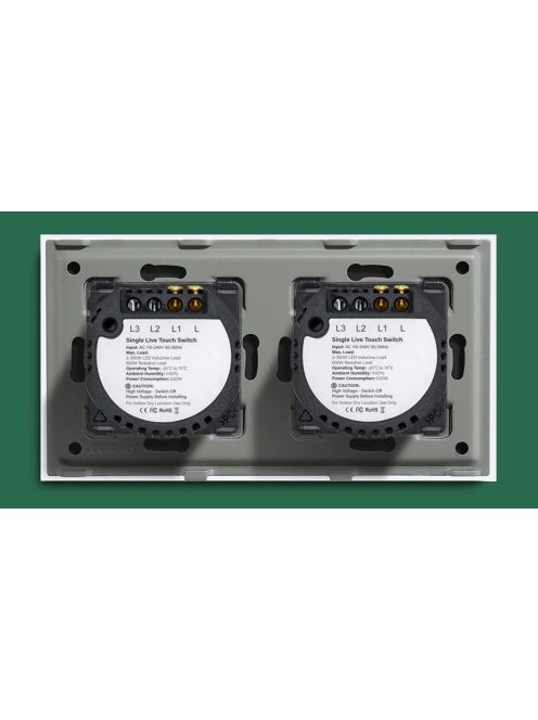 Elegant Dual Touch Light Switch 1 Gang 1 Way, Tempered Glass Panel Light Switch 