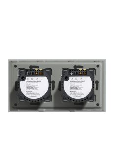   Elegant Dual Touch Light Switch 1 Gang 1 Way and 2 Gang 1 Way, Tempered Glass Panel Light Switch Silver