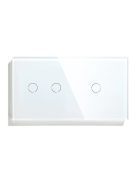 Elegant Dual Touch Light Switch 1 Gang 1 Way and 2 Gang 1 Way, Tempered Glass Panel Light Switch