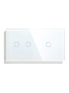   Elegant Dual Touch Light Switch 1 Gang 1 Way and 2 Gang 1 Way, Tempered Glass Panel Light Switch