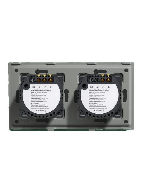 Elegant Dual Touch Light Switch 1 Gang 1 Way and 2 Gang 1 Way, Tempered Glass Panel Light Switch