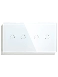   Elegant Dual Touch Light Switch 2 Gang 1 Way, Tempered Glass Panel Light Switch 