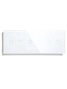 Elegant Triple Touch Light Switch 2 Gang 1 Way, Tempered Glass Panel Light Switch