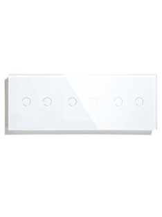   Elegant Triple Touch Light Switch 2 Gang 1 Way, Tempered Glass Panel Light Switch