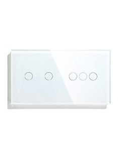  Elegant Dual Touch Light Switch 3 Gang 1 Way and 2 Gang 1 Way, Tempered Glass Panel Light Switch