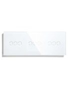 Elegant Triple Touch Light Switch 3 Gang 1 Way, Tempered Glass Panel Light Switch