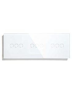   Elegant Triple Touch Light Switch 3 Gang 1 Way, Tempered Glass Panel Light Switch