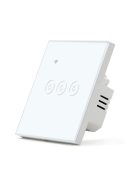 TUYA Wi-Fi érintő villanykapcsoló fehér, hárompólusú, okos villanykapcsoló, Elegant család
