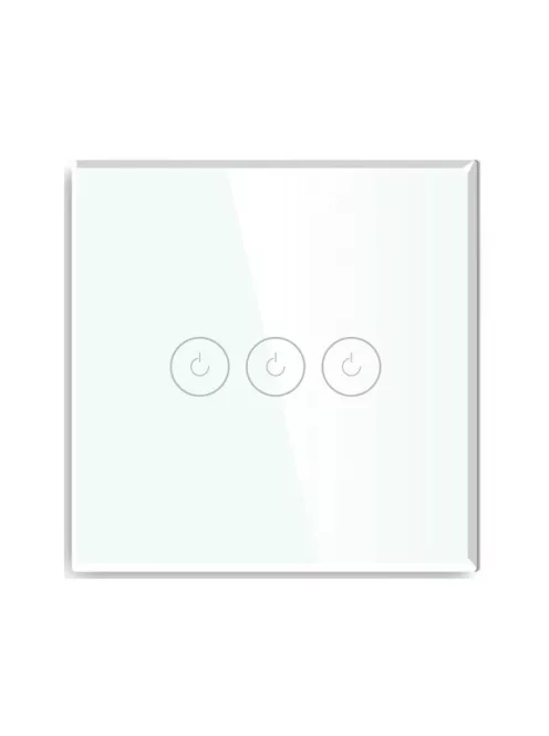 TUYA Zigbee érintő villanykapcsoló fehér, hárompólusú, okos villanykapcsoló, Elegant család