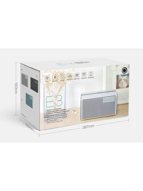 Vezeték nélküli hangszóró, Digitális ébresztő óra, Wi-Fi, Bluetooth, Multiroom hagszóró  KIVÁLÓ HANGZÁS GGMM E3