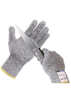 Cut Resistant Gloves Grey Black HPPE EN388 L Size