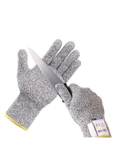 Cut Resistant Gloves Grey Black HPPE EN388 Size M