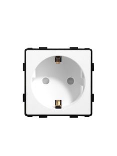 Electronic wall socket without frame, plastic white