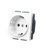 Electronic wall socket without frame, plastc white