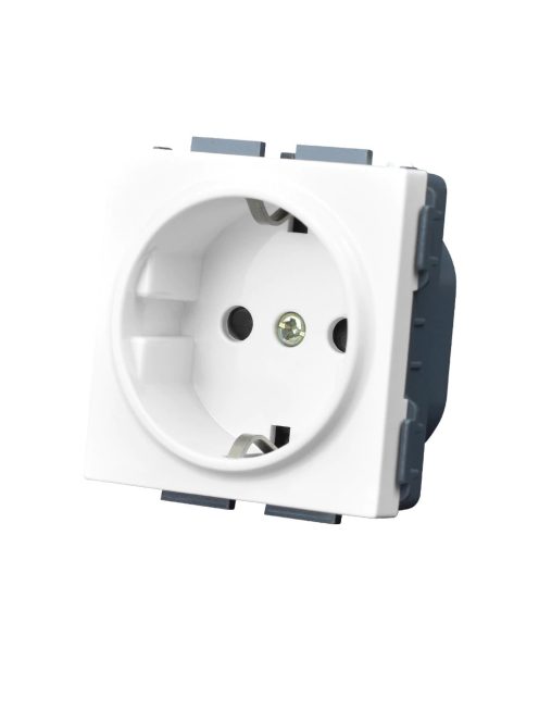 Electronic wall socket without frame, plastc white