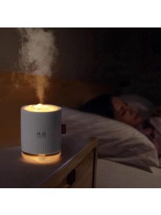   Aromaterápiás párologtató és párásító, 2000mAh akkumulátorral, melegfényű hangulatvilágítással