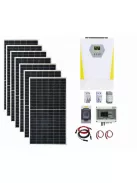 Hibrid üzemű napelem rendszer 3,15kW, 7200W / 3600W  hibrid inverter WiFi-vel, MPPT töltésvezérlő, 24V-os rendszer