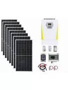 Napelem rendszer 3,72kW, 7200W / 3600W  hibrid inverter WiFi-vel, MPPT töltésvezérlő, 24V-os rendszer