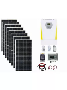   Napelem rendszer 3,72kW, 7200W / 3600W  hibrid inverter WiFi-vel, MPPT töltésvezérlő, 24V-os rendszer