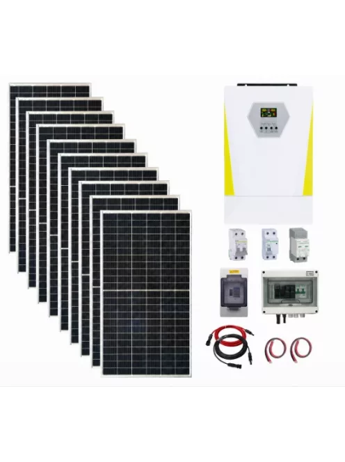 Napelem rendszer 4,65kW, 7200W / 3600W  inverter WiFi-vel, MPPT töltésvezérlő, 24V-os rendszer