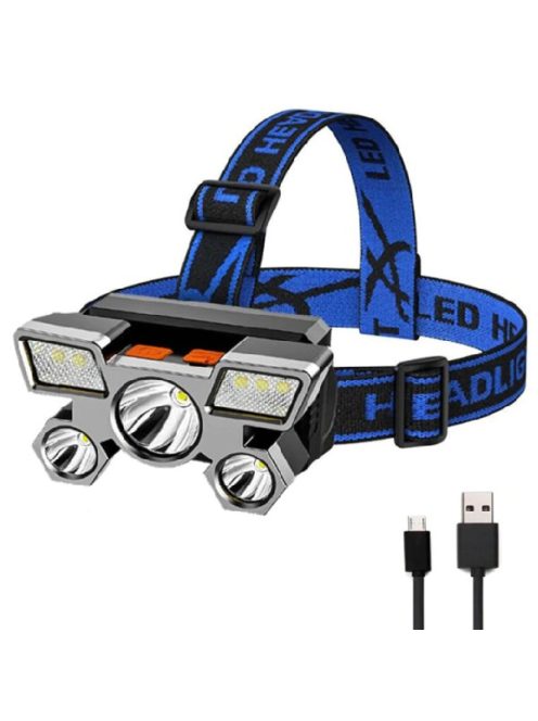 5LEDs With Built-in 18650 Battery USB Rechargeable Portable Headlamp