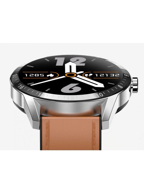 Smart watch for man Multifunctional waterproof, brown-leather strap  