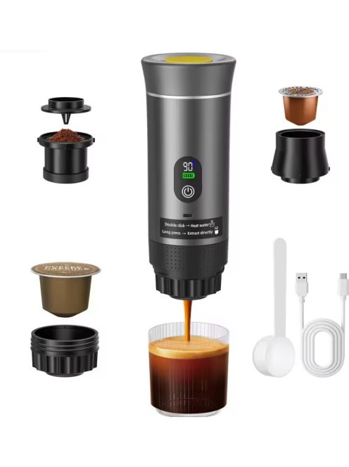 Wireless Electric Portable Espresso Coffee Machine for Car & Home Camping Coffee Maker 3-in-1 Capsule Powder Travel Coffee Maker