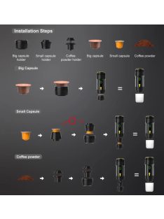   Wireless Electric Portable Espresso Coffee Machine for Car & Home Camping Coffee Maker 3-in-1 Capsule Powder Travel Coffee Maker