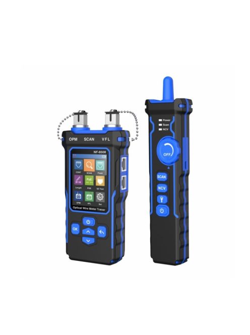 Network cable tester with power meter, POE, NCV, UTP CAT5/CAT6, OPM test, VFL, length measurement, with LED light, LCD screen