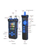 Hálózati kábelteszter teljesítménymérővel, POE, NCV, UTP CAT5/CAT6, OPM teszt, VFL, hosszmérés, LED fénnyel, LCD képernyő