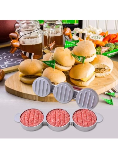 Triple Burger Maker Round Shape Non Stick Aluminium