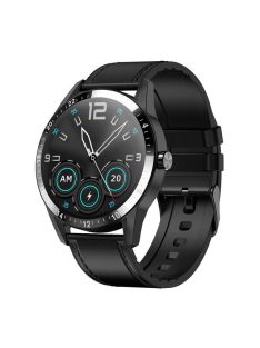   Okosóra multifunciós férfi sport okosóra, fekete bőr szíj