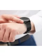 Smart watch for man Multifunctional waterproof, black leather