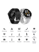Smart watch for man Multifunctional waterproof, black leather