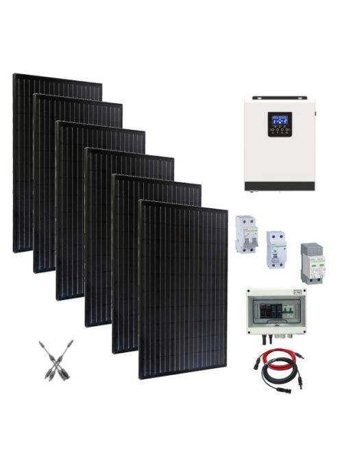 Hybrid Solar system, 1,11kW 185 solar panel, 3kW hybrid inverter with WiFi, 24V