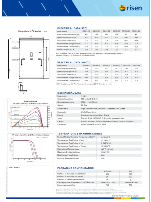 Hybrid 1 phase solar system, 9kW 425W solar panel, 10kW 1 phase hybrid inverter with WiFi, 2 strings, 48V
